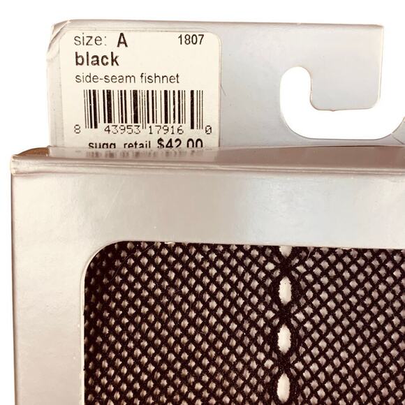 SPANX Black Side Seam Fishnet Tight-End Tights Size A - Picture 3 of 6